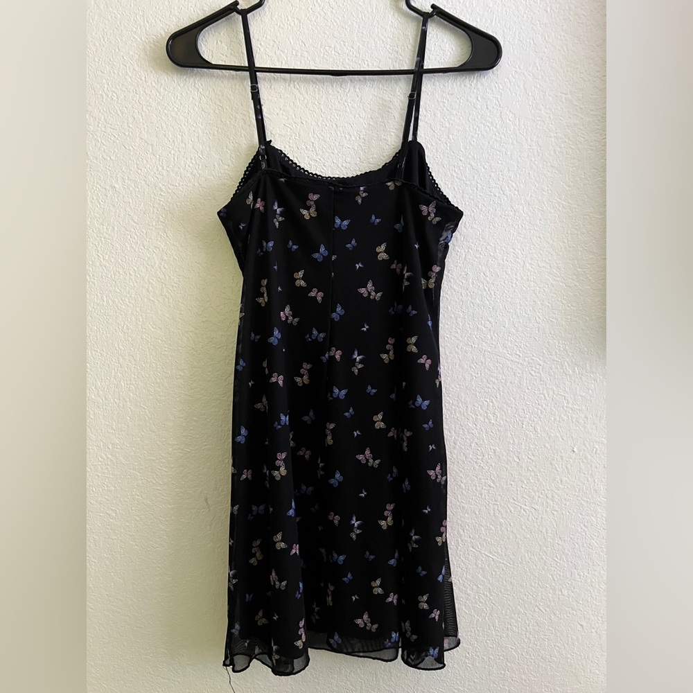 Y2K Black Butterfly Print Dress